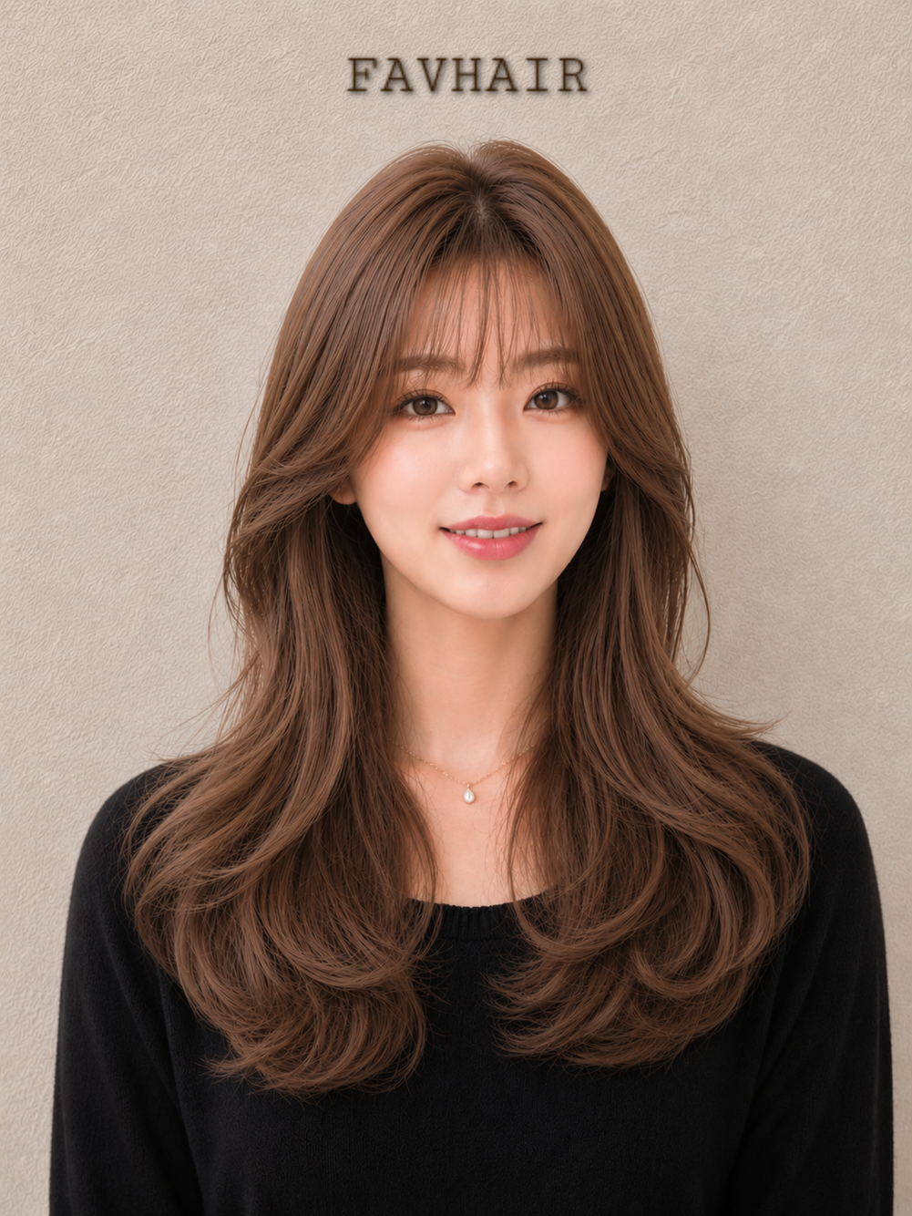 소프트 브라운 레이어드 C컬
