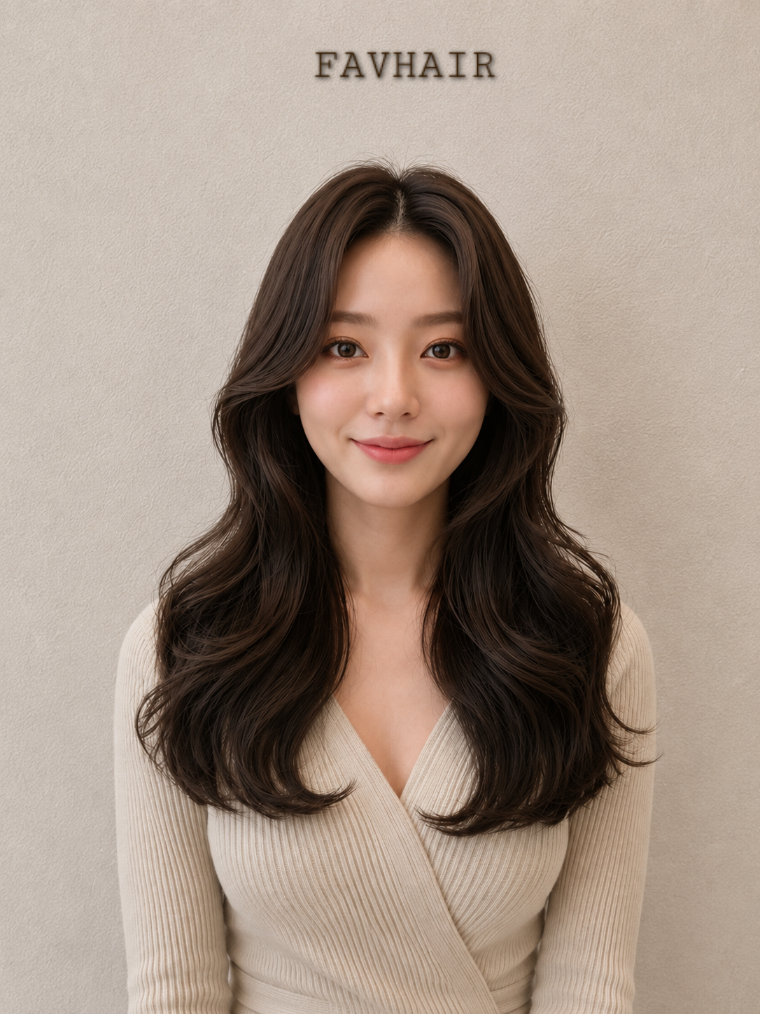 초콜릿 브라운 롱 레이어드